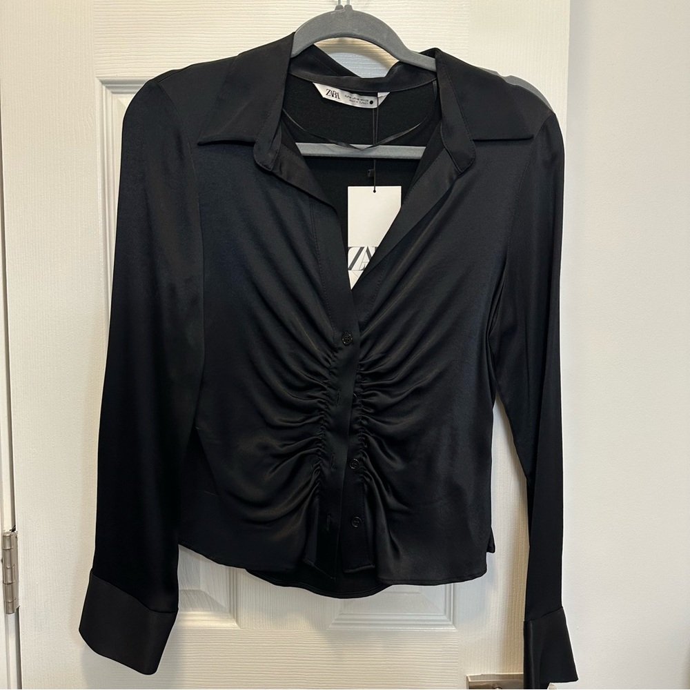 Zara Black Satin top